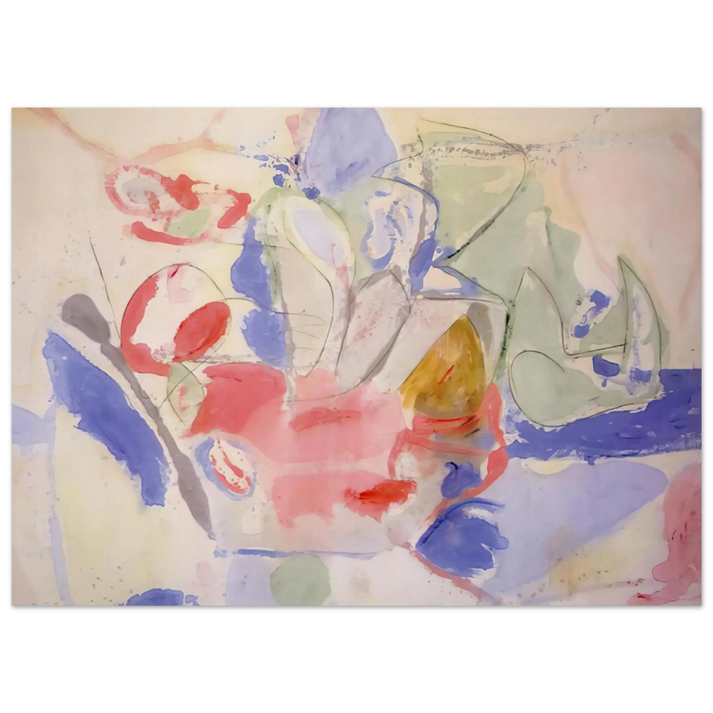 Helen Frankenthaler - Mountains and Sea - 1952 Wall art - 20x25 cm / 8x10 Inches - Premium Wooden Framed Poster With Fine Art Paper - White frame