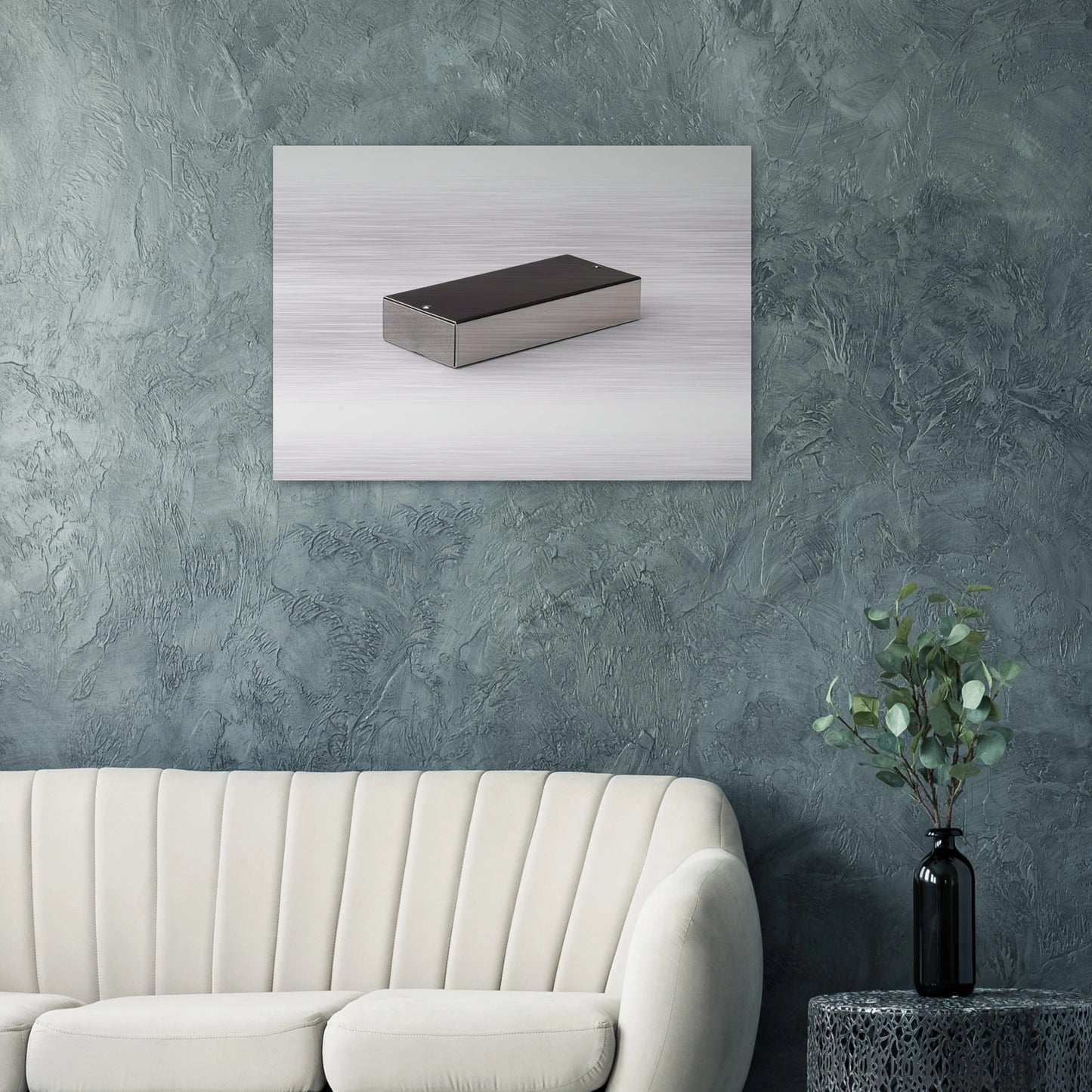 Double Ashtray Model No. 205A Cipro - 1974 - Bruno Munari Brushed Aluminum Print - 70x100 cm / 28x40 inches | Bruno Munari Aluminum Print | Bruno Munari Prints