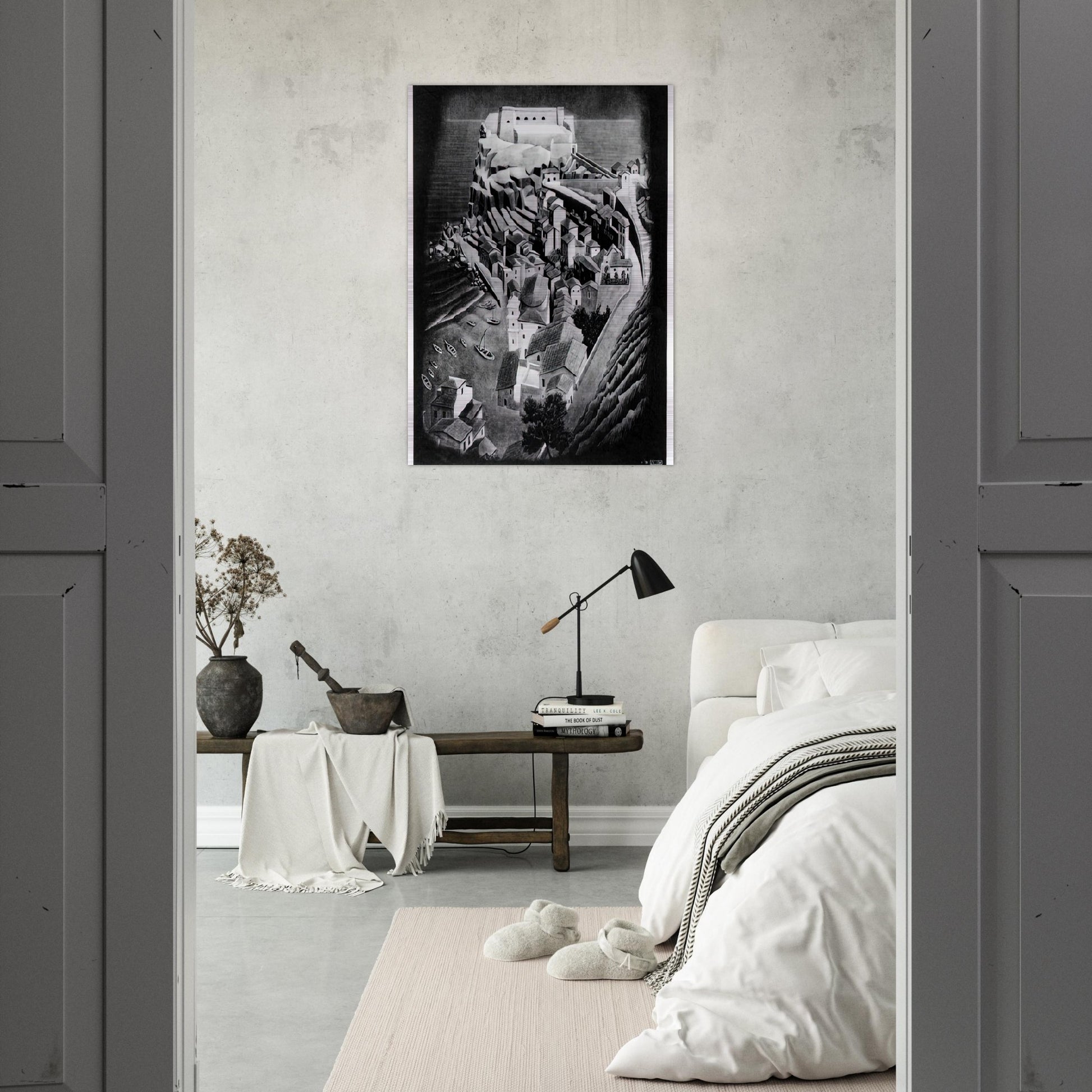 SCILLA CALABRIA JANUARY 1931 1931 - MC Escher Brushed Aluminum Print - 70x100 cm / 28x40 inches | MC Escher Aluminum Print | MC Escher Prints