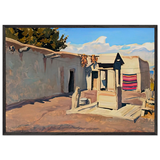 OLD PATIO 1931 - Maynard Dixon 70x100 cm / 28x40 inches Framed Art Print – Black Wooden Frame