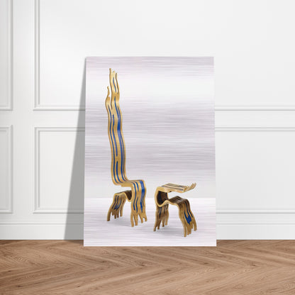 BRUSHSTROKE CHAIR AND OTTOMAN 1988 - Roy Lichtenstein Brushed Aluminum Print - 70x100 cm / 28x40 inches | Roy Lichtenstein Aluminum Print | Roy Lichtenstein Prints