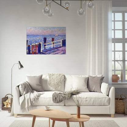 THE JETTY 1906 - Theo van Rysselberghe Brushed Aluminum Print - 70x100 cm / 28x40 inches | Theo van Rysselberghe Aluminum Print | Theo van Rysselberghe Prints