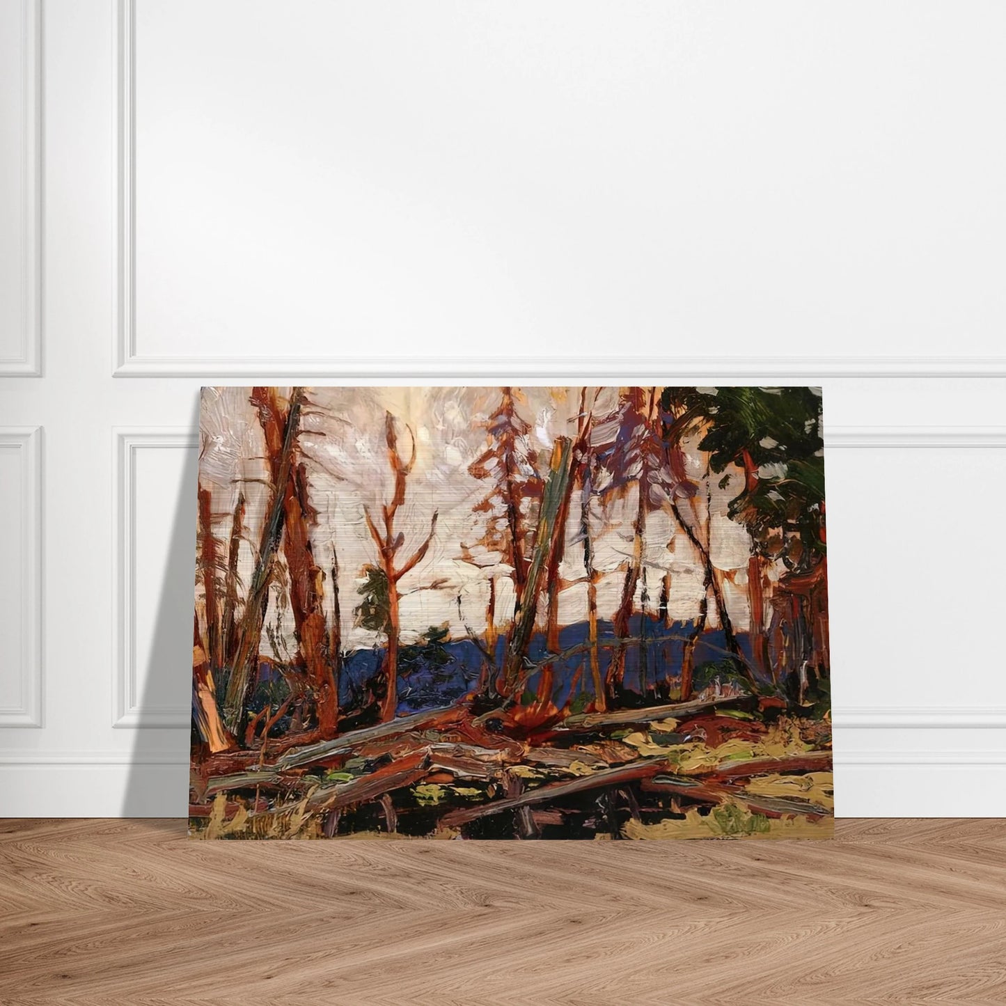 BURNT COUNTRY EVENING SKETCH FOR BURNT LAND 1914 - Tom Thomson Brushed Aluminum Print - 70x100 cm / 28x40 inches | Tom Thomson Aluminum Print | Tom Thomson Prints