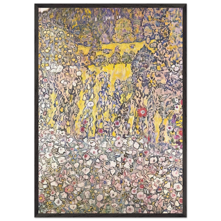 HORTICULTURAL LANDSCAPE WITH A HILLTOP - Gustav Klimt 70x100 cm / 28x40 inches Framed Art Print – Black Wooden Frame