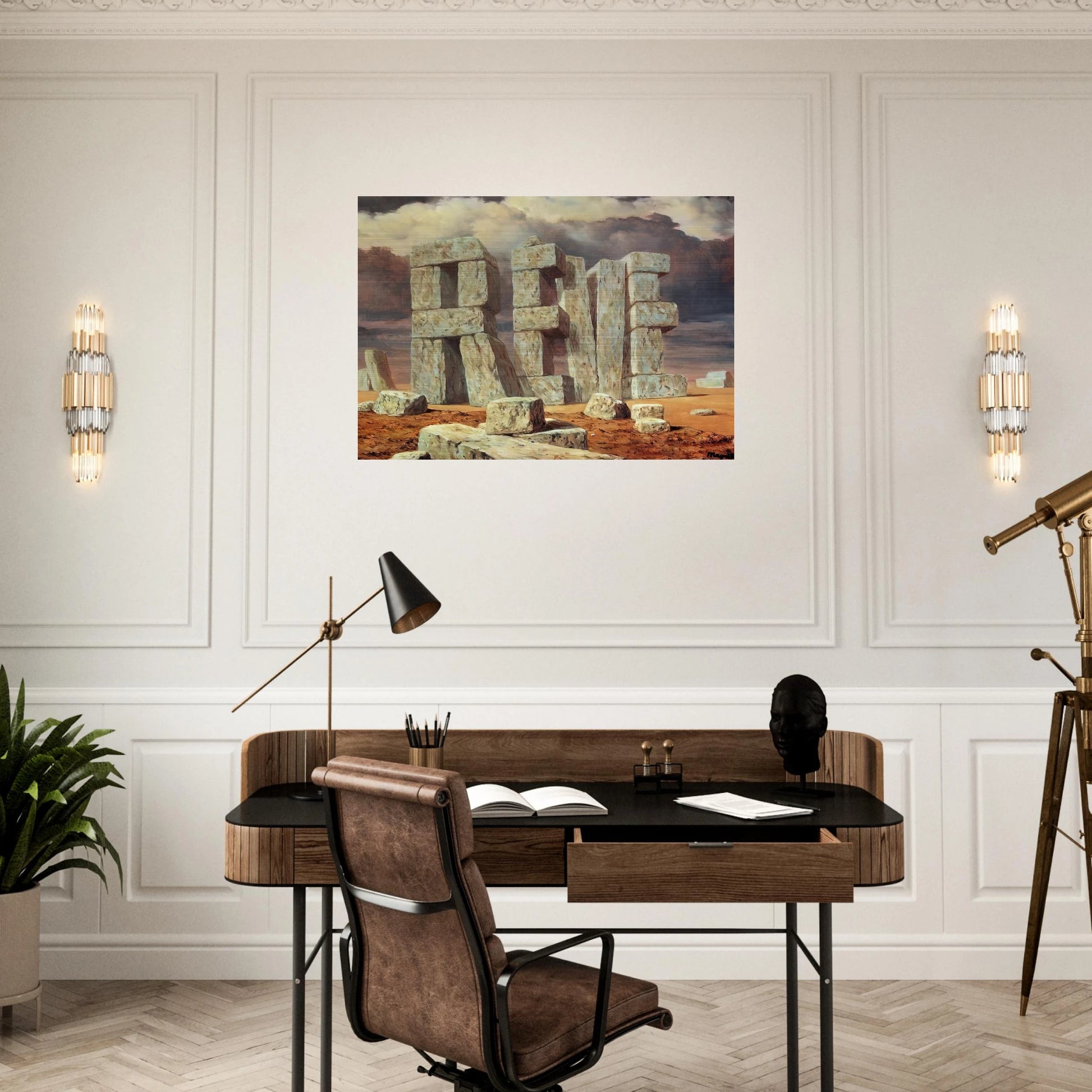 THE ART OF CONVERSATION 1950 - Rene Magritte Brushed Aluminum Print - 70x100 cm / 28x40 inches | Rene Magritte Aluminum Print | Rene Magritte Prints