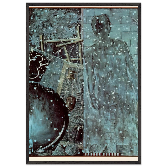 Winter N2 - Jasper Johns 70x100 cm / 28x40 inches Framed Art Print – Black Wooden Frame