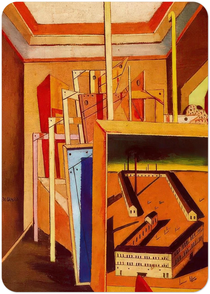 METAPHYSICAL INTERIOR OF STUDIO 1948 By Giorgio de Chirico Pack of 10 Post Cards | Giorgio de Chirico Post Cards | A6 (10.5 x 14.8 cm) - 4.1 x 5.8 inches