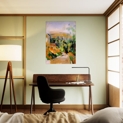 The Bend in the road - Paul Cézanne Brushed Aluminum Print - 70x100 cm / 28x40 inches | Paul Cézanne Aluminum Print | Paul Cézanne Prints