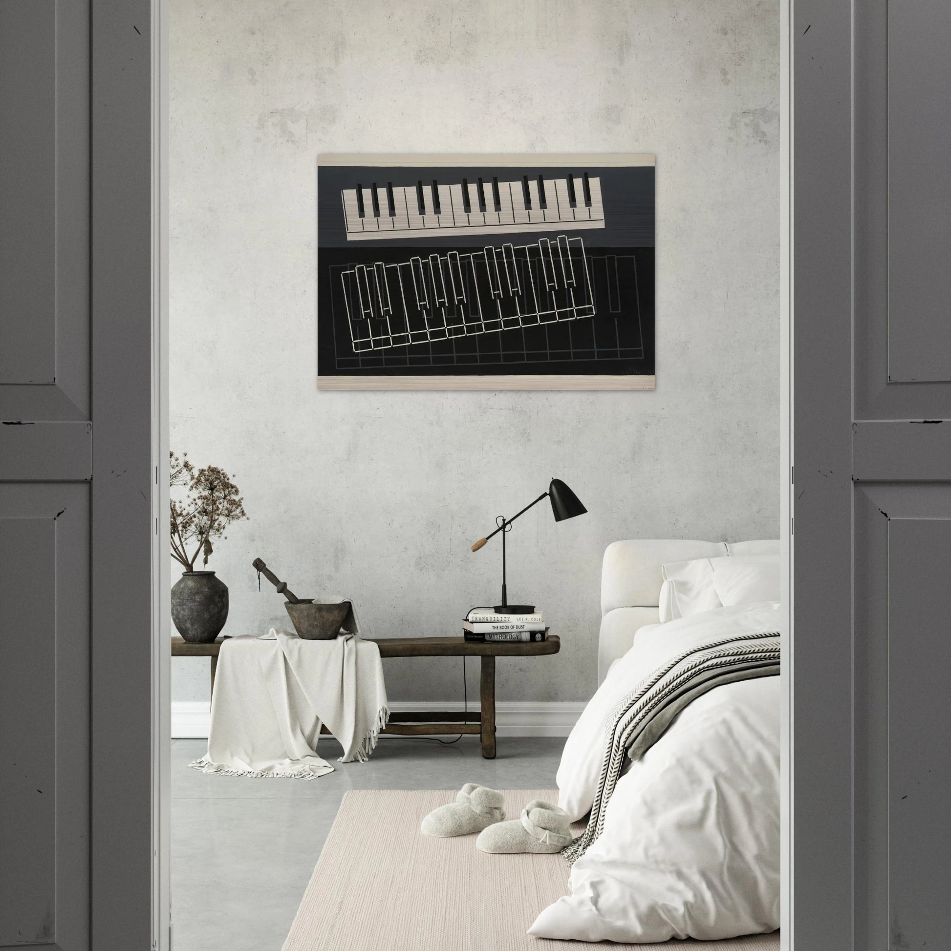 PIANO KEYS 1932 - Josef Albers Brushed Aluminum Print - 70x100 cm / 28x40 inches | Josef Albers Aluminum Print | Josef Albers Prints
