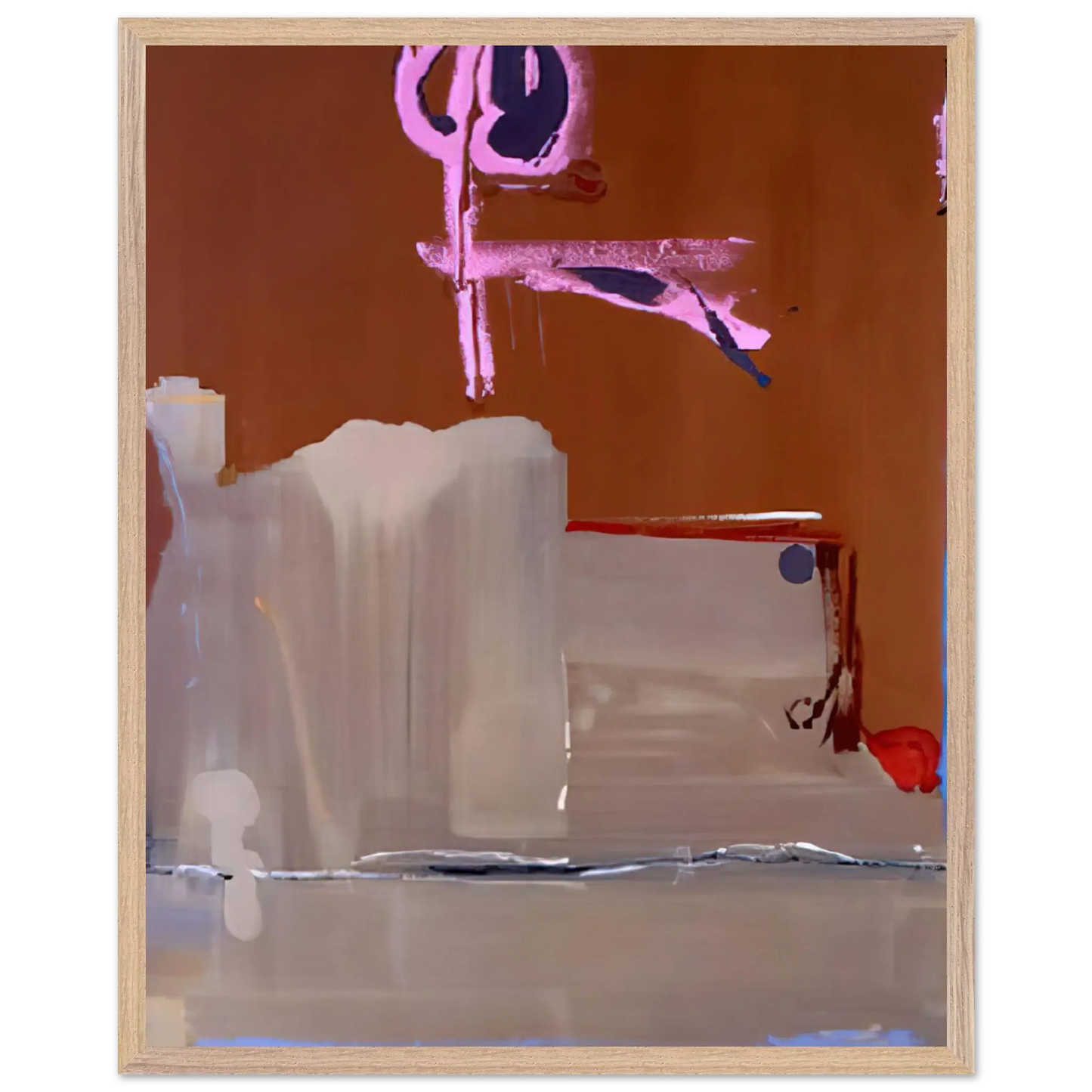 Helen Frankenthaler - Captain s Watch - 1986 Wall art - 70x100 cm / 28x40 Inches - Premium Wooden Framed Poster With Fine Art Paper - White frame