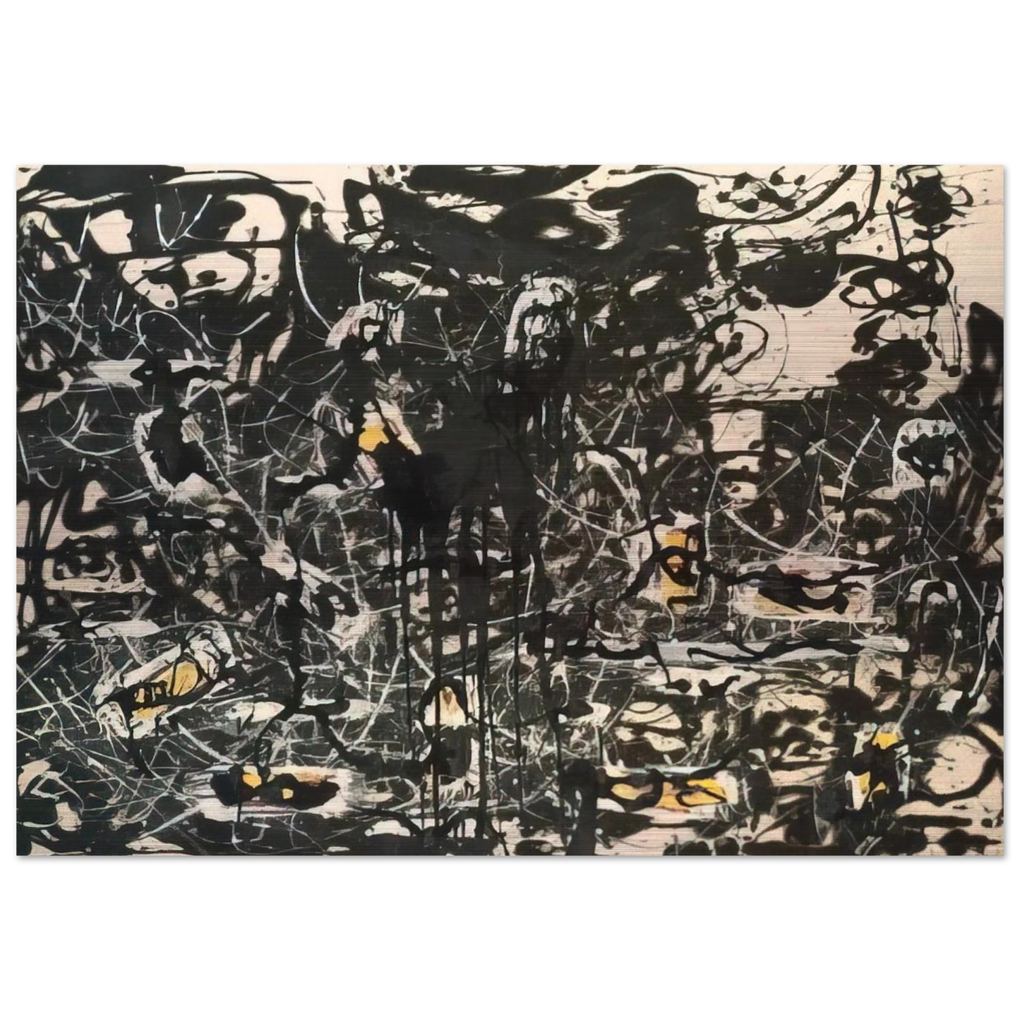 YELLOW ISLANDS - Jackson Pollock Brushed Aluminum Print - 70x100 cm / 28x40 inches | Jackson Pollock Aluminum Print | Jackson Pollock Prints