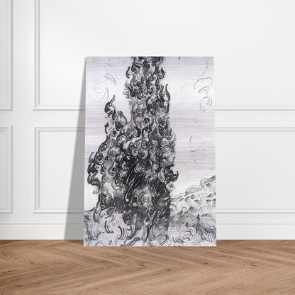 Cypresses - Vincent van Gogh Brushed Aluminum Print - 70x100 cm / 28x40 inches | Vincent van Gogh Aluminum Print | Vincent van Gogh Prints