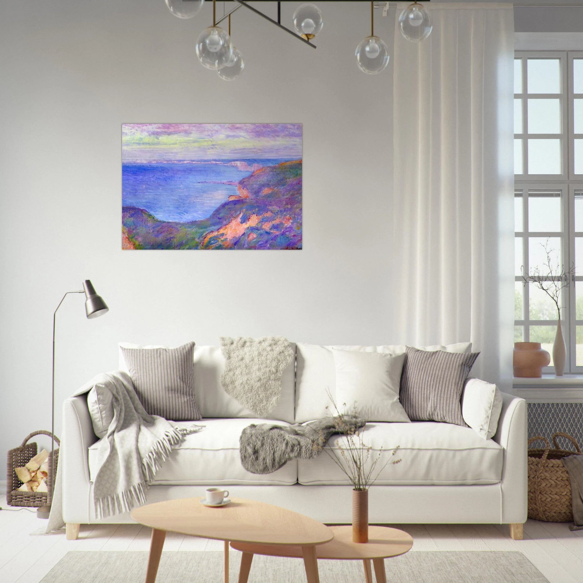 Cliff near Dieppe 2 - claude monet Brushed Aluminum Print - 70x100 cm / 28x40 inches | claude monet Aluminum Print | claude monet Prints