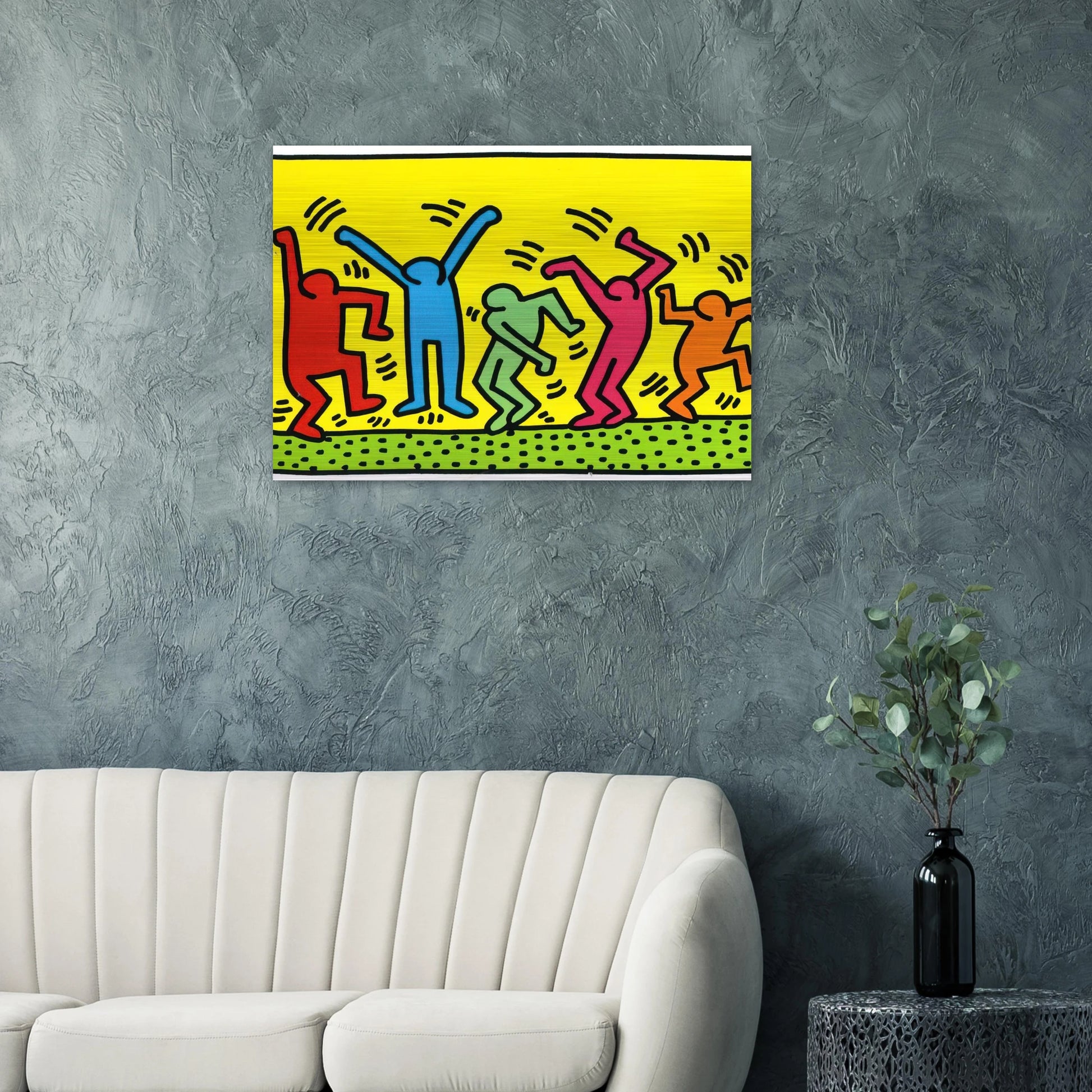 UNTITLED DANCE 1987 - Keith Haring Brushed Aluminum Print - 70x100 cm / 28x40 inches | Keith Haring Aluminum Print | Keith Haring Prints | Keith Haring Art For Sale