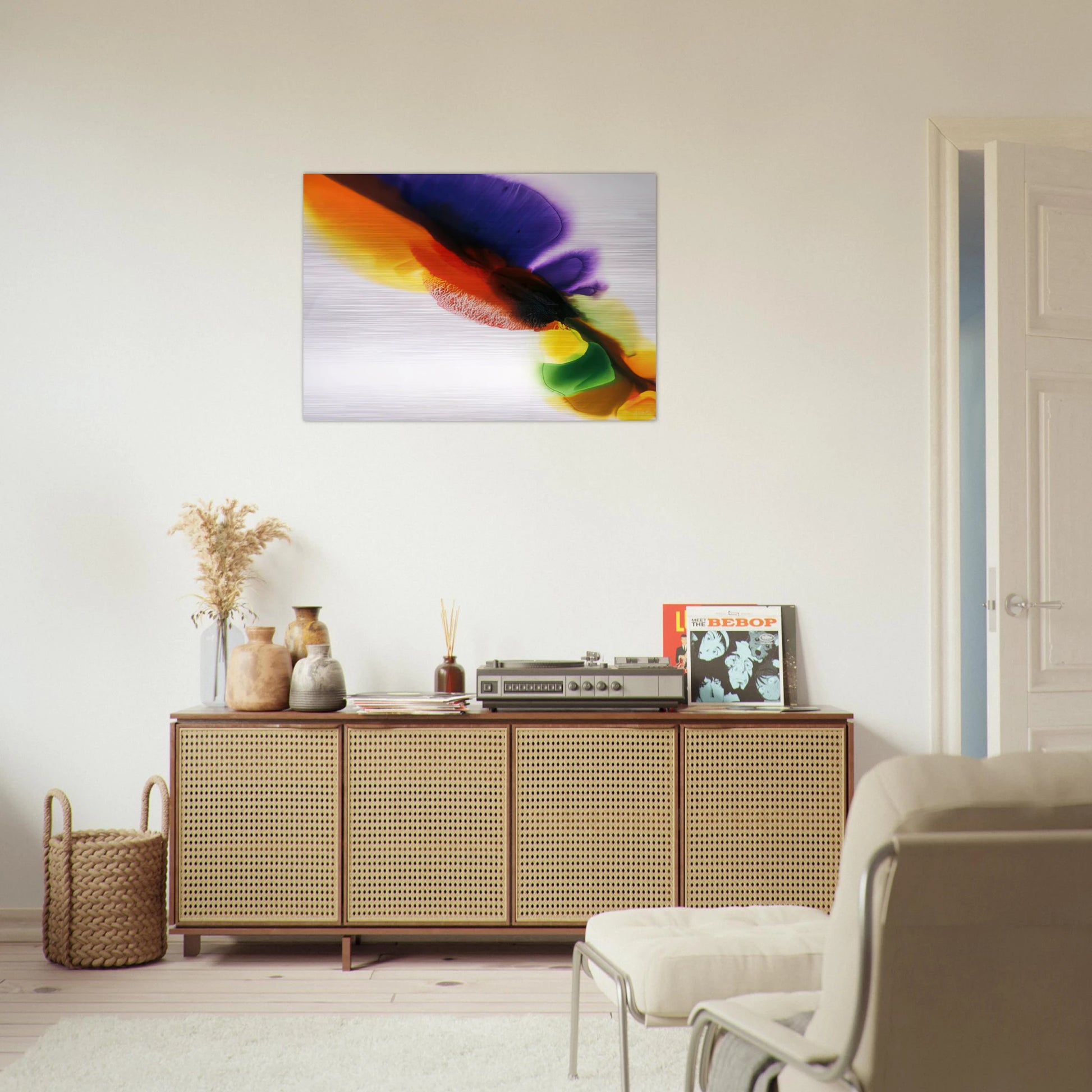 Phenomena Tibetan Flange - Paul Jenkins Brushed Aluminum Print - 70x100 cm / 28x40 inches | Paul Jenkins Aluminum Print | Paul Jenkins Prints