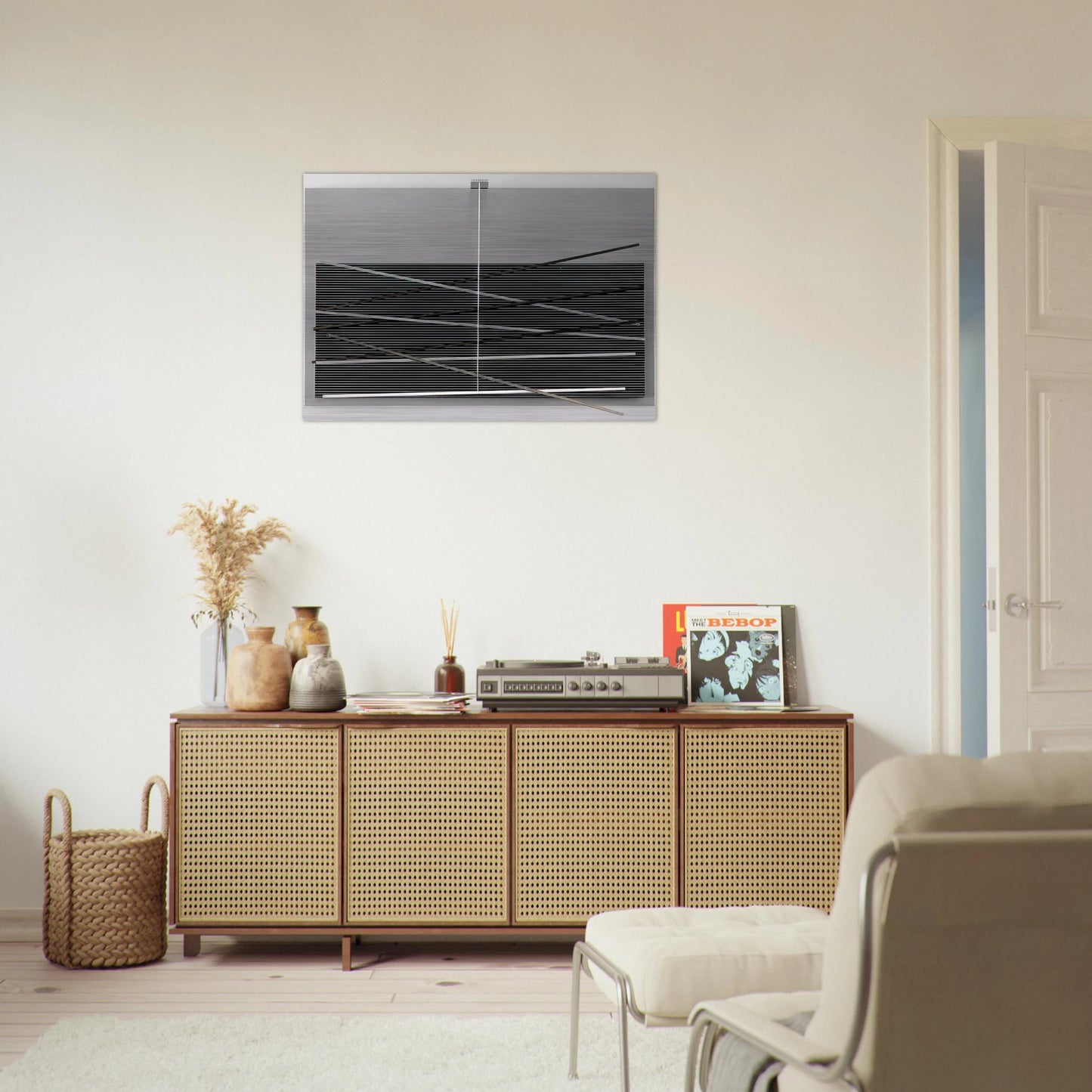 VIBRATIONS M TALLIQUES 1969 - Jesus Rafael Soto Brushed Aluminum Print - 70x100 cm / 28x40 inches | Jesus Rafael Soto Aluminum Print | Jesus Rafael Soto Prints