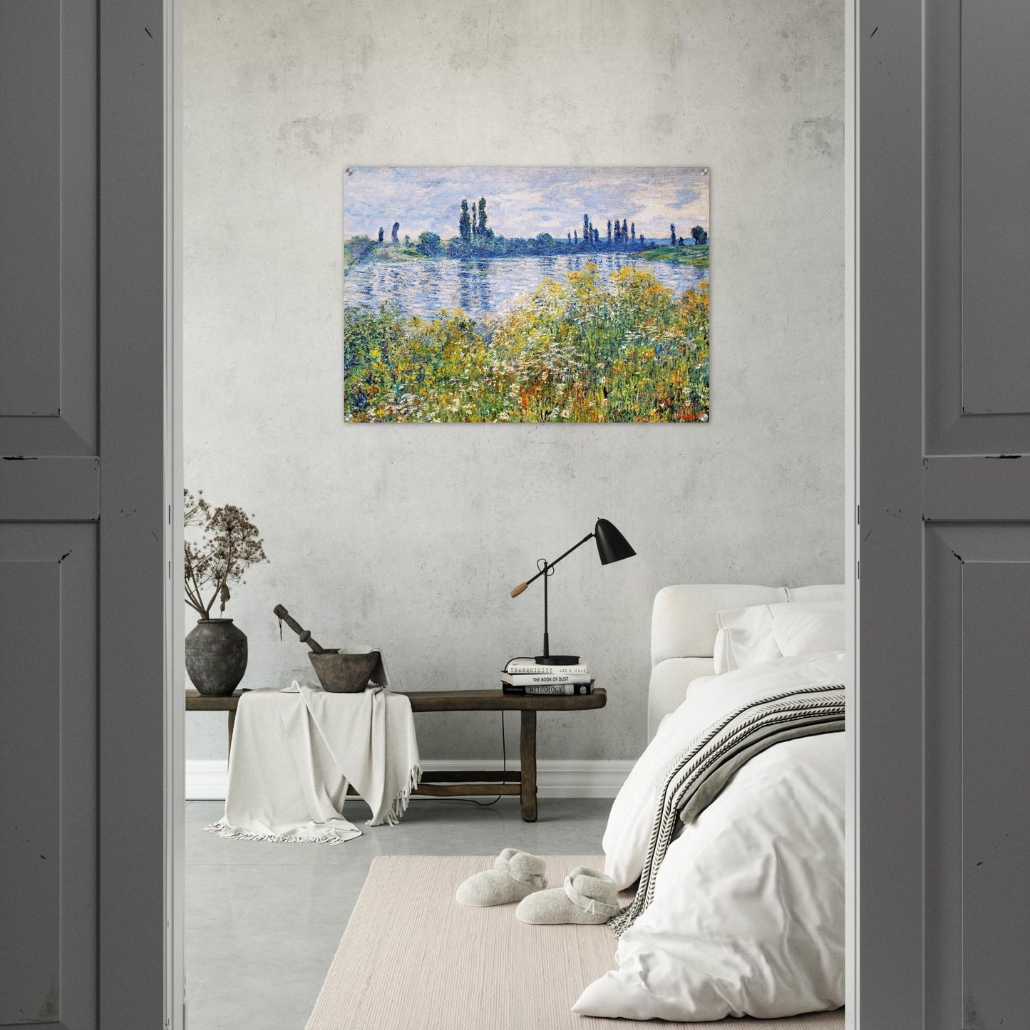 Flowers on the Banks of Seine near Vetheuil - claude monet Acrylic Print - 70x100 cm / 28x40″ inches