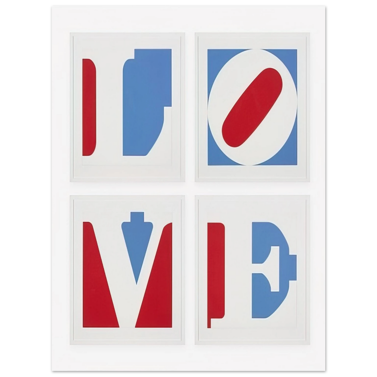 Robert Indiana - Four Panel Love  75x100 cm / 30x40inches Fine Art Poster