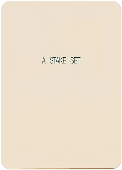 A Stake Set - 1969 By Lawrence Weiner Pack of 10 Post Cards | Lawrence Weiner Post Cards | A6 (10.5 x 14.8 cm) - 4.1 x 5.8 inches