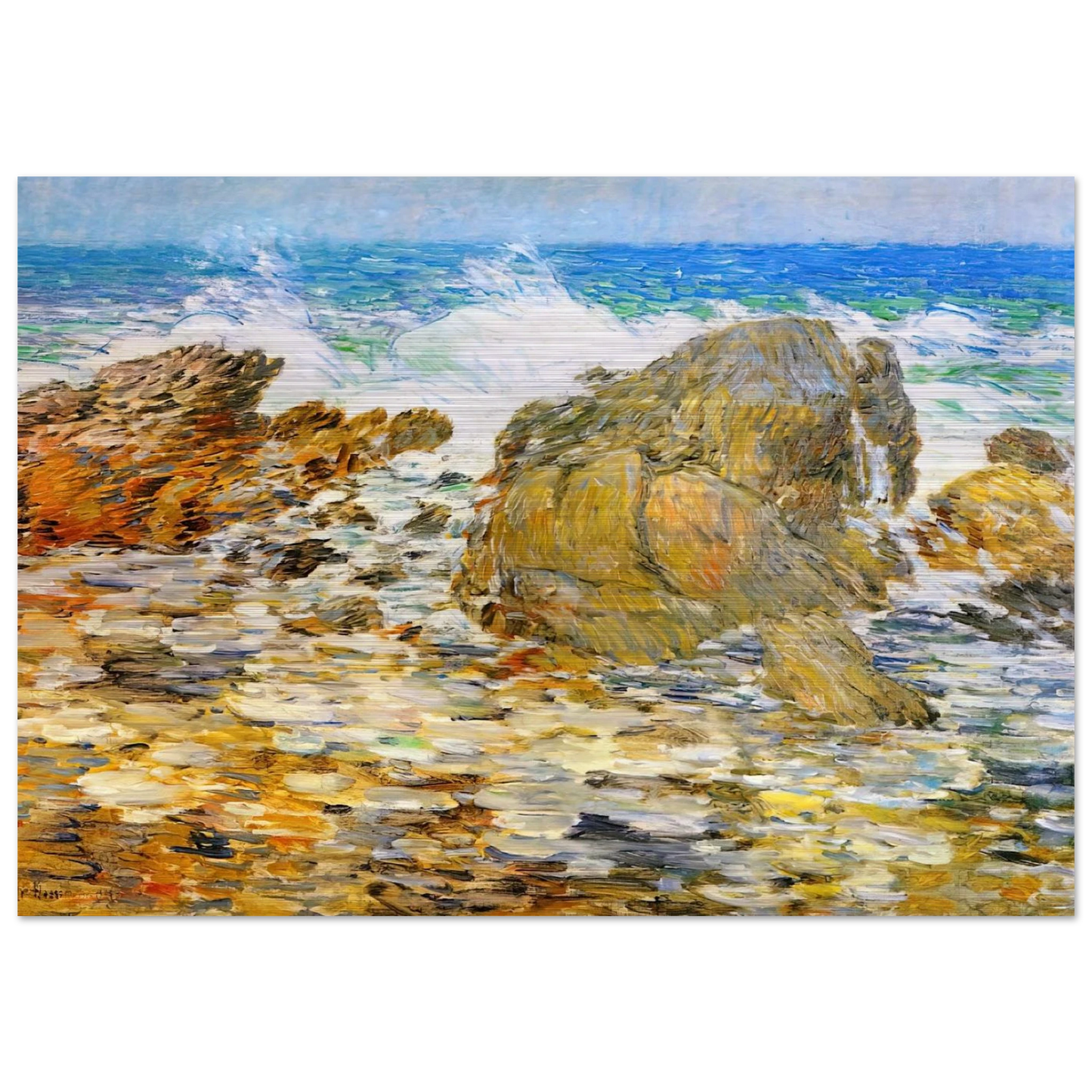Surf, Appledore - Childe Hassam Brushed Aluminum Print - 70x100 cm / 28x40 inches | Childe Hassam Aluminum Print | Childe Hassam Prints