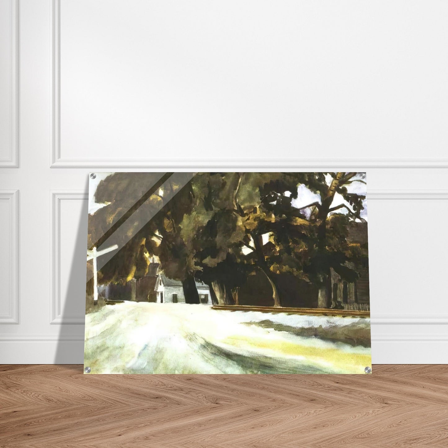 Railroad Crossing - Edward Hopper Acrylic Print - 70x100 cm / 28x40″ inches