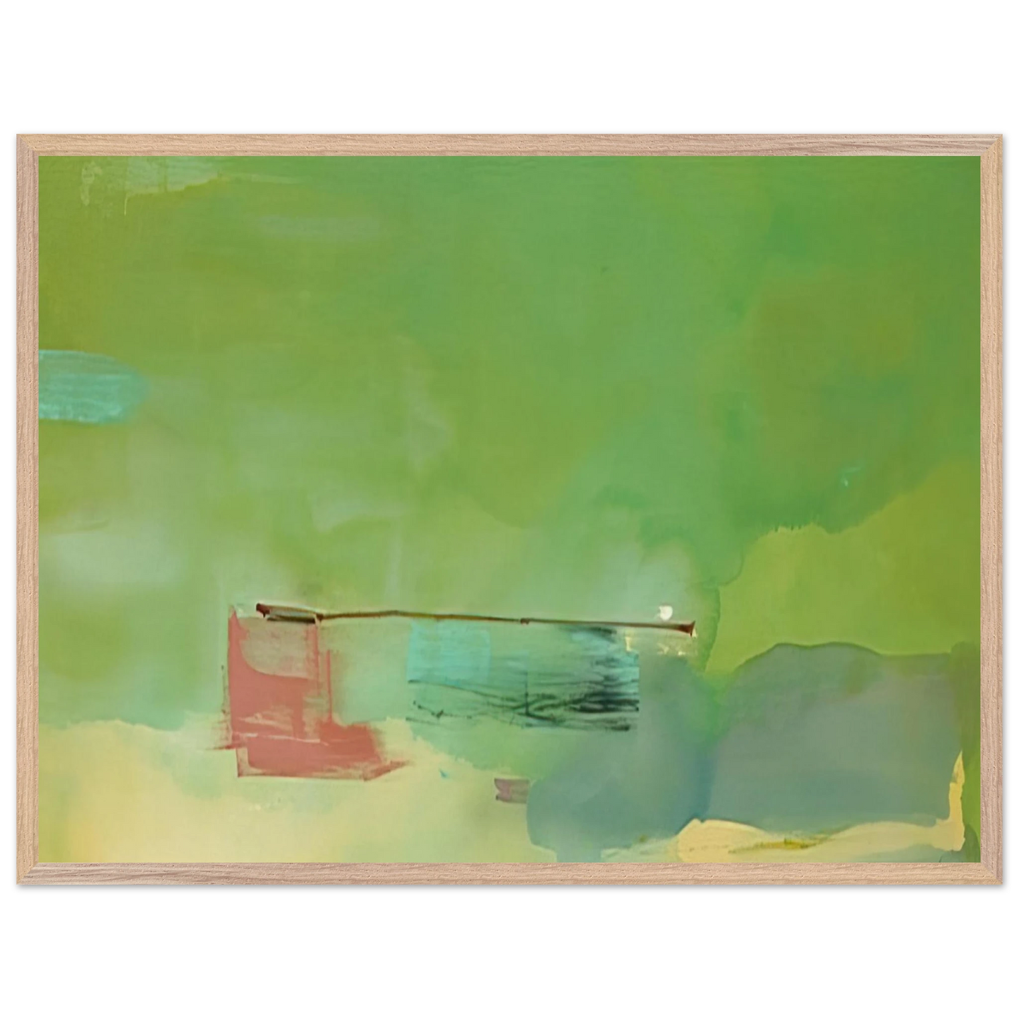 Helen Frankenthaler - Springscape - 1975 Wall art - 27x35 cm / 11x14 inches - Premium Wooden Framed Poster With Fine Art Paper-canvas - White frame