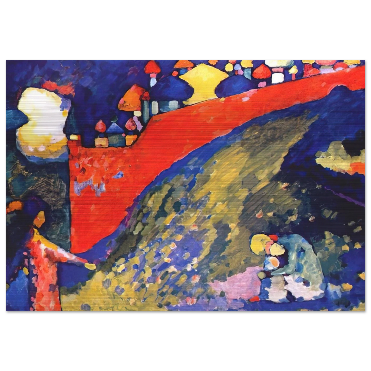 RED WALL DESTINY 1909 - Wassily Kandinsky Brushed Aluminum Print - 70x100 cm / 28x40 inches | Wassily Kandinsky Aluminum Print | Wassily Kandinsky Prints