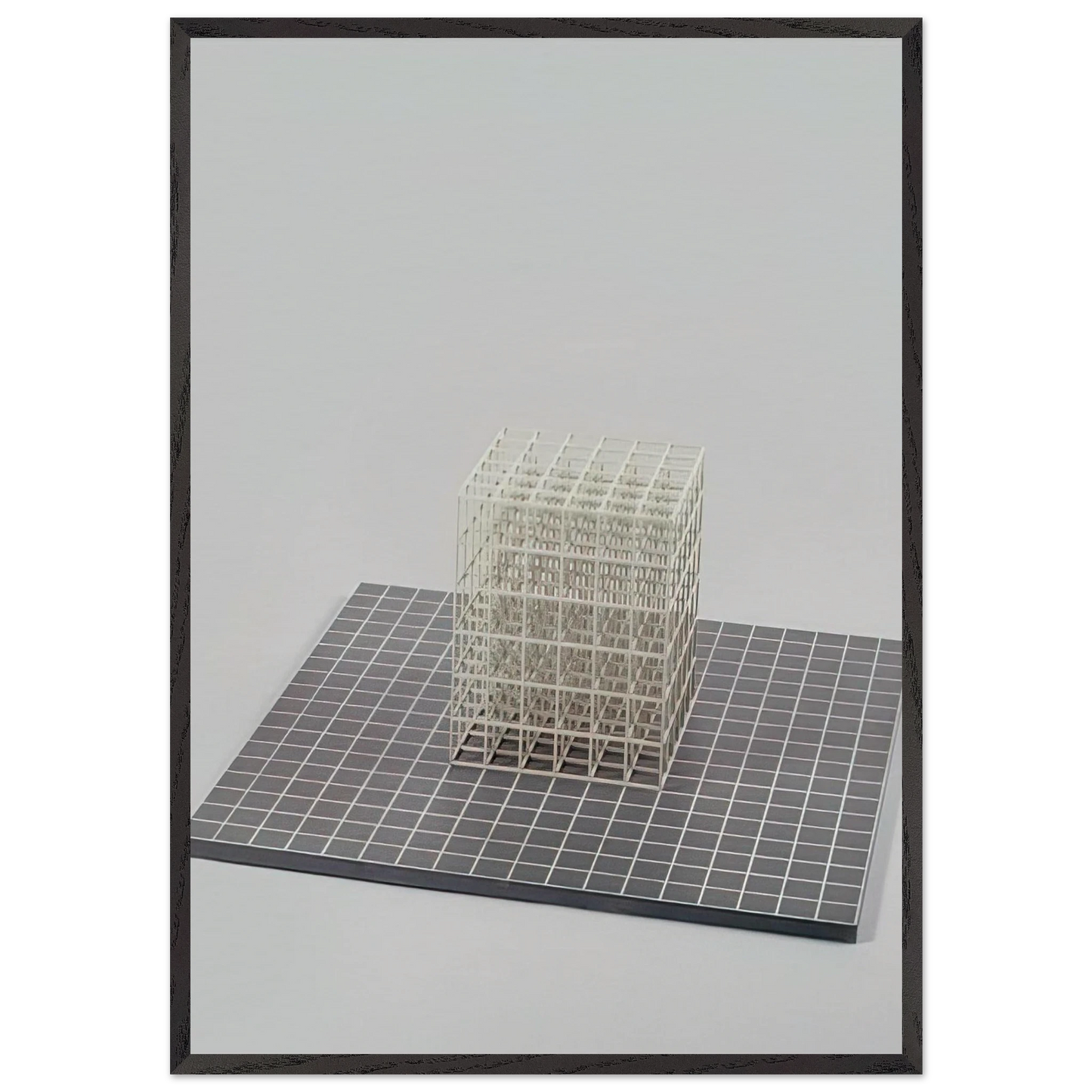 Modular cube Base - Sol LeWitt 70x100 cm / 28x40 inches Framed Art Print – Black Wooden Frame