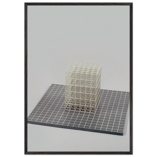 Modular cube Base - Sol LeWitt 70x100 cm / 28x40 inches Framed Art Print – Black Wooden Frame
