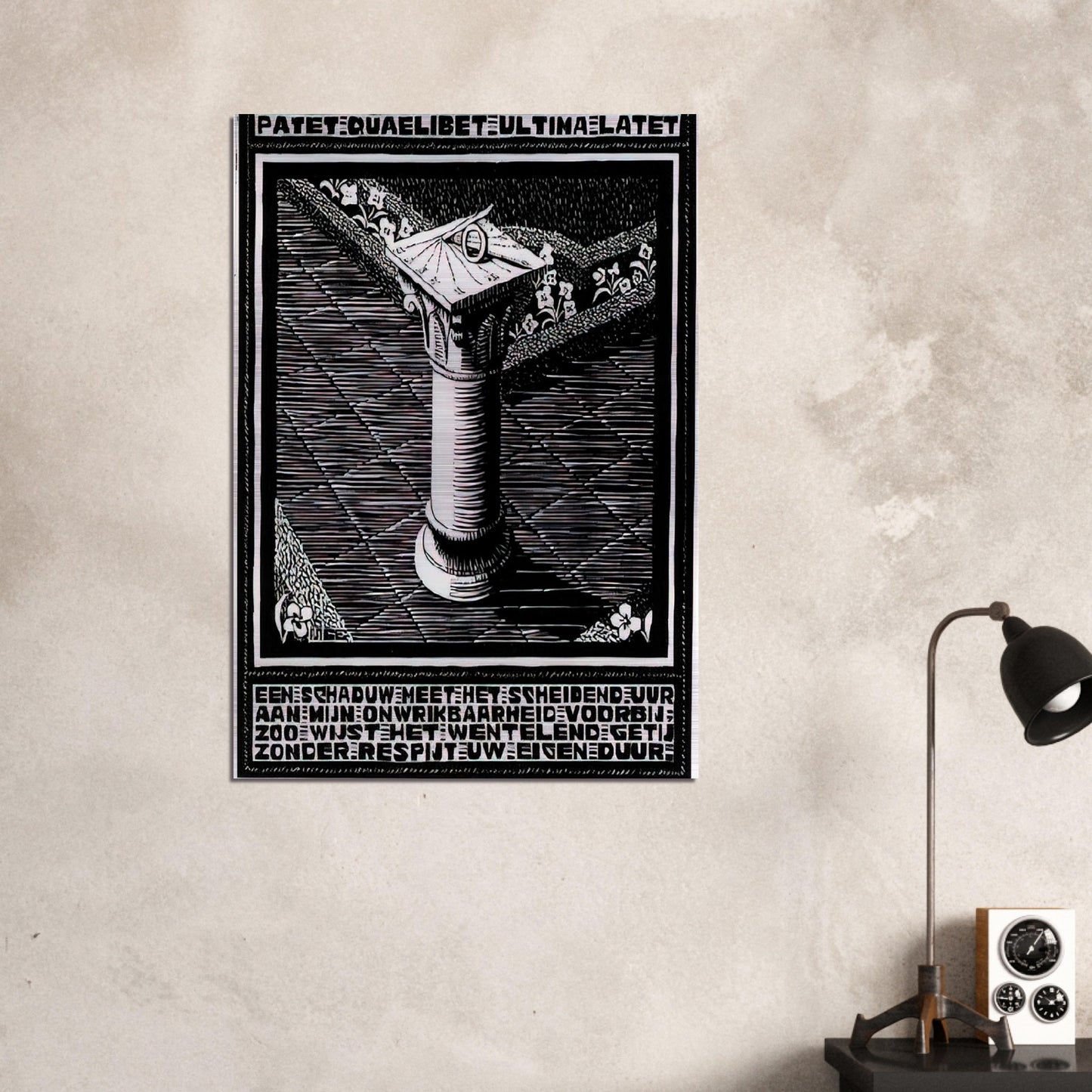EMBLEMATA SUNDIAL - MC Escher Brushed Aluminum Print - 70x100 cm / 28x40 inches | MC Escher Aluminum Print | MC Escher Prints