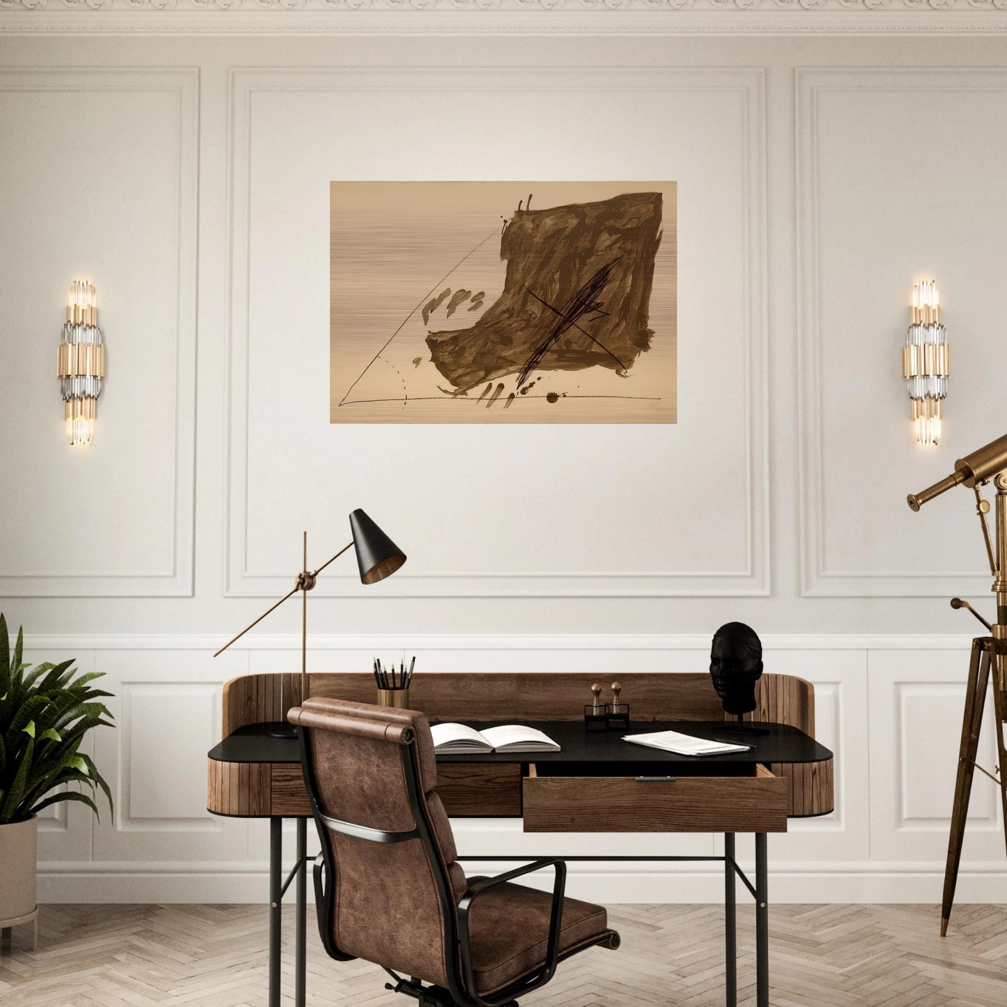 ANGLE ET TACHES 1968 - Antoni Tapies Brushed Aluminum Print - 70x100 cm / 28x40 inches | Antoni Tapies Aluminum Print | Antoni Tapies Prints