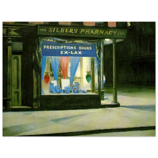 Edward Hopper - Drug Store Fine Art Poster