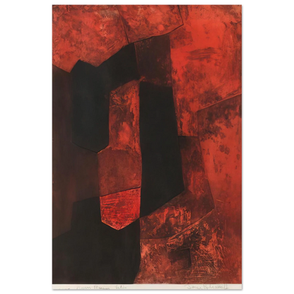 Composition brune et rouge - 1964 - Serge Poliakoff Art Prints - 100x150 cm / 40x60″ inches | Serge Poliakoff Poster | Serge Poliakoff Prints