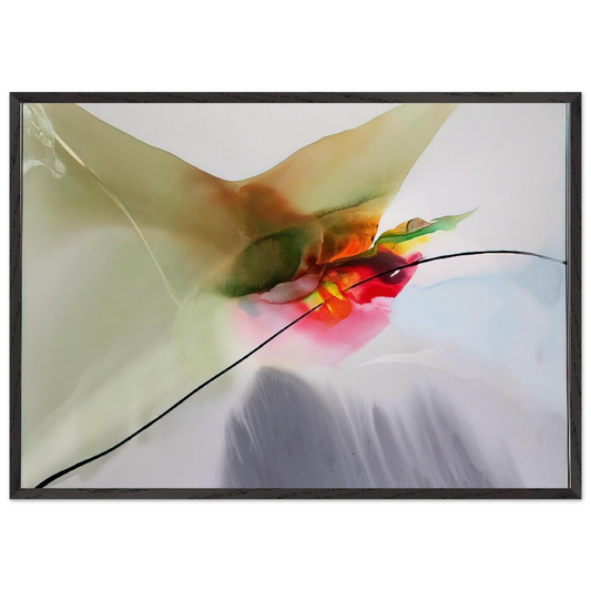 Phenomena Sung Mantle - Paul Jenkins 70x100 cm / 28x40 inches Framed Art Print – Black Wooden Frame