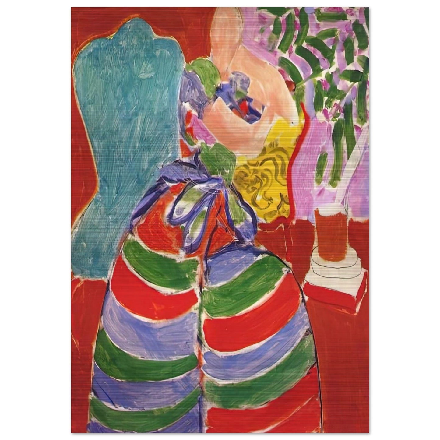 THE STRIPED DRESS 1938 - Henri Matisse Brushed Aluminum Print - 70x100 cm / 28x40 inches | Henri Matisse Aluminum Print | Henri Matisse Prints