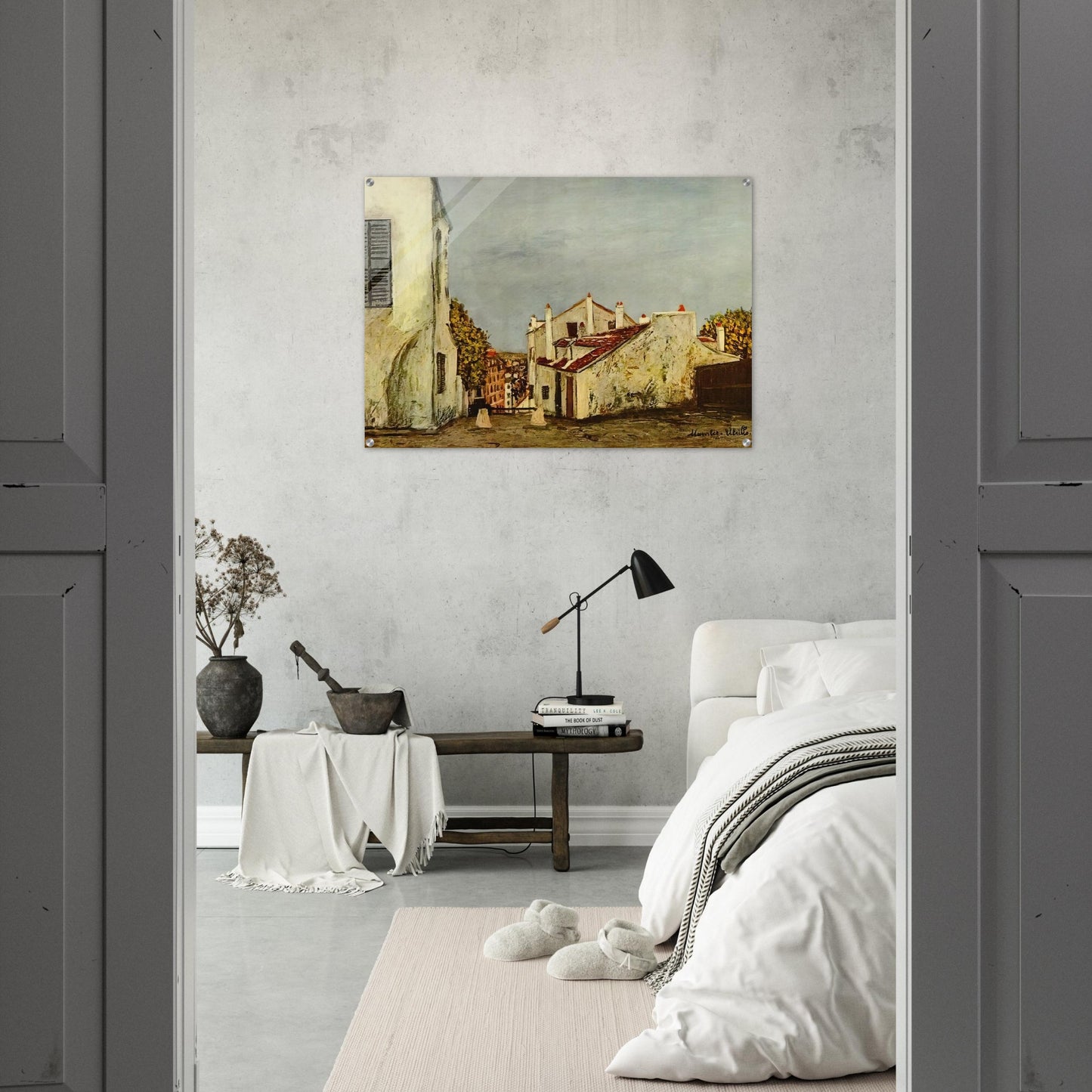 HOUSES IN MONTMARTRE - Maurice Utrillo Acrylic Print - 70x100 cm / 28x40″ inches