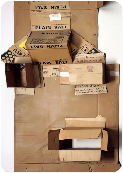 PLAIN SALT CARDBOARD 1971 By Robert Rauschenberg Pack of 10 Post Cards | Robert Rauschenberg Post Cards | A6 (10.5 x 14.8 cm) - 4.1 x 5.8 inches