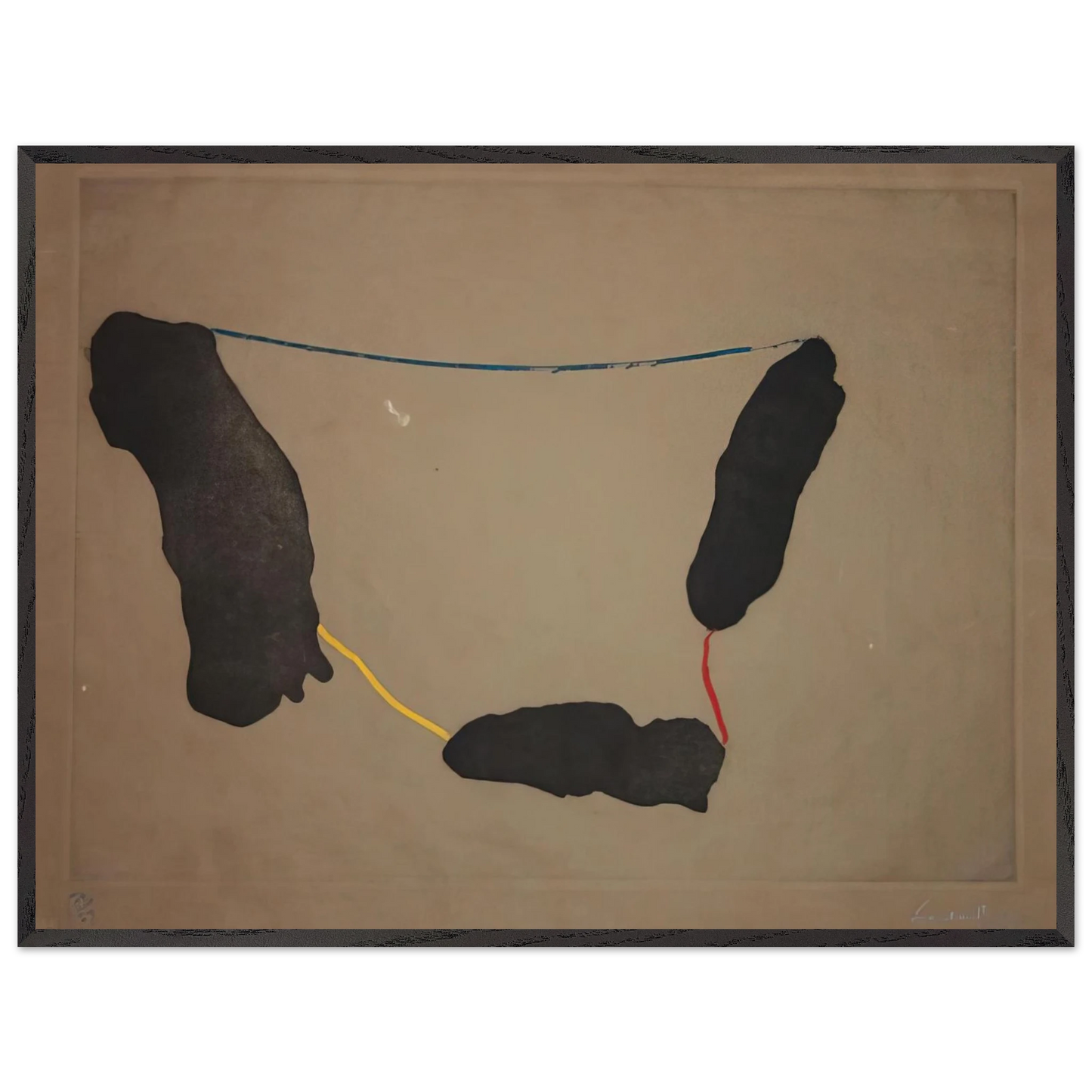 Helen Frankenthaler - Connected By Joy - 1973 Wall art - A2 (42 x 59.4  cm) - Premium Wooden Framed Poster With Fine Art Paper-canvas - Black frame