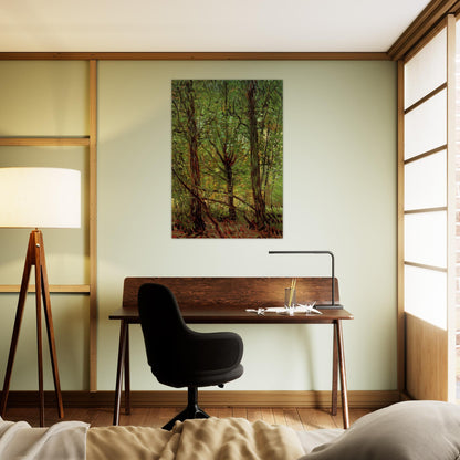 Trees and Undergrowth - Vincent van Gogh Brushed Aluminum Print - 70x100 cm / 28x40 inches | Vincent van Gogh Aluminum Print | Vincent van Gogh Prints
