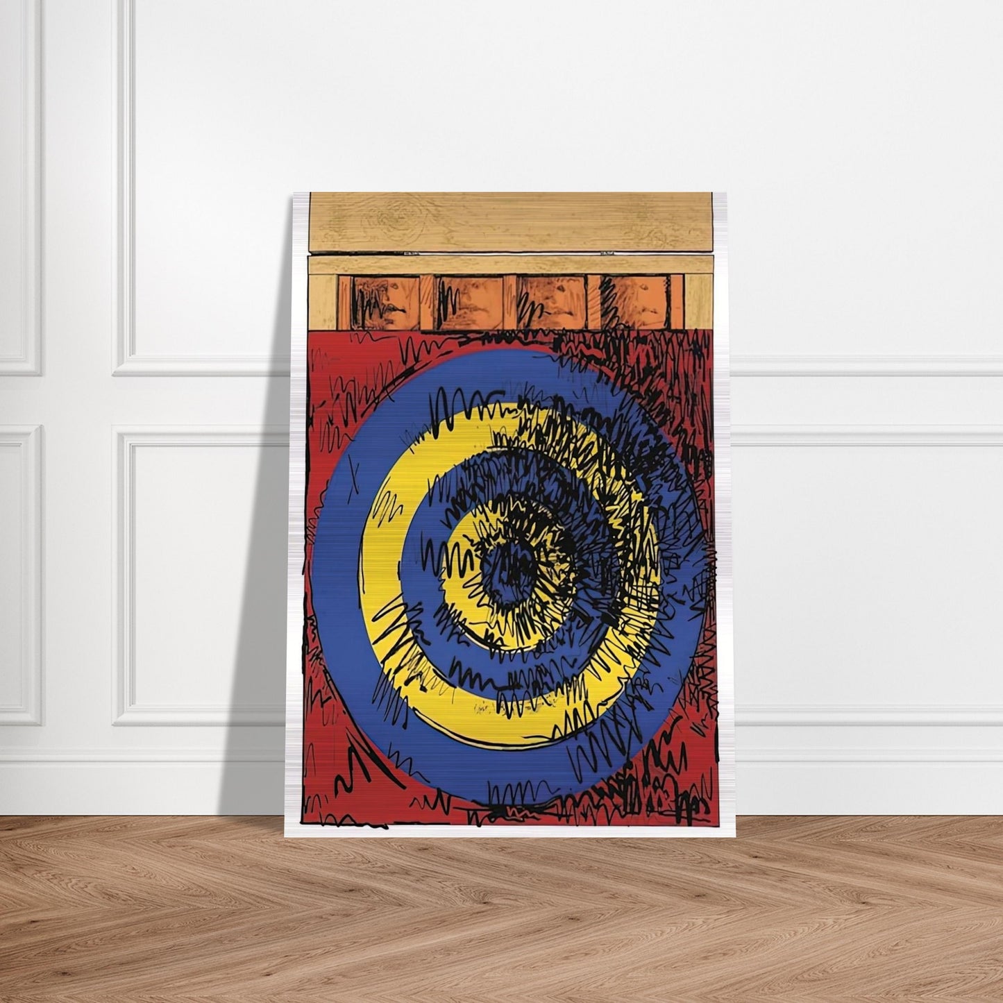 TARGET WITH FOUR FACES ULAE 55 1968 - Jasper Johns Brushed Aluminum Print - 70x100 cm / 28x40 inches | Jasper Johns Aluminum Print | Jasper Johns Prints