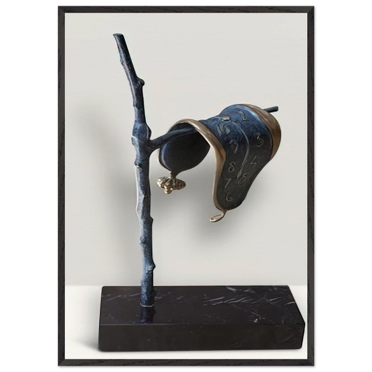 THE PERSISTENCE OF MEMORY 1980 - Salvador Dali 70x100 cm / 28x40 inches Framed Art Print – Black Wooden Frame