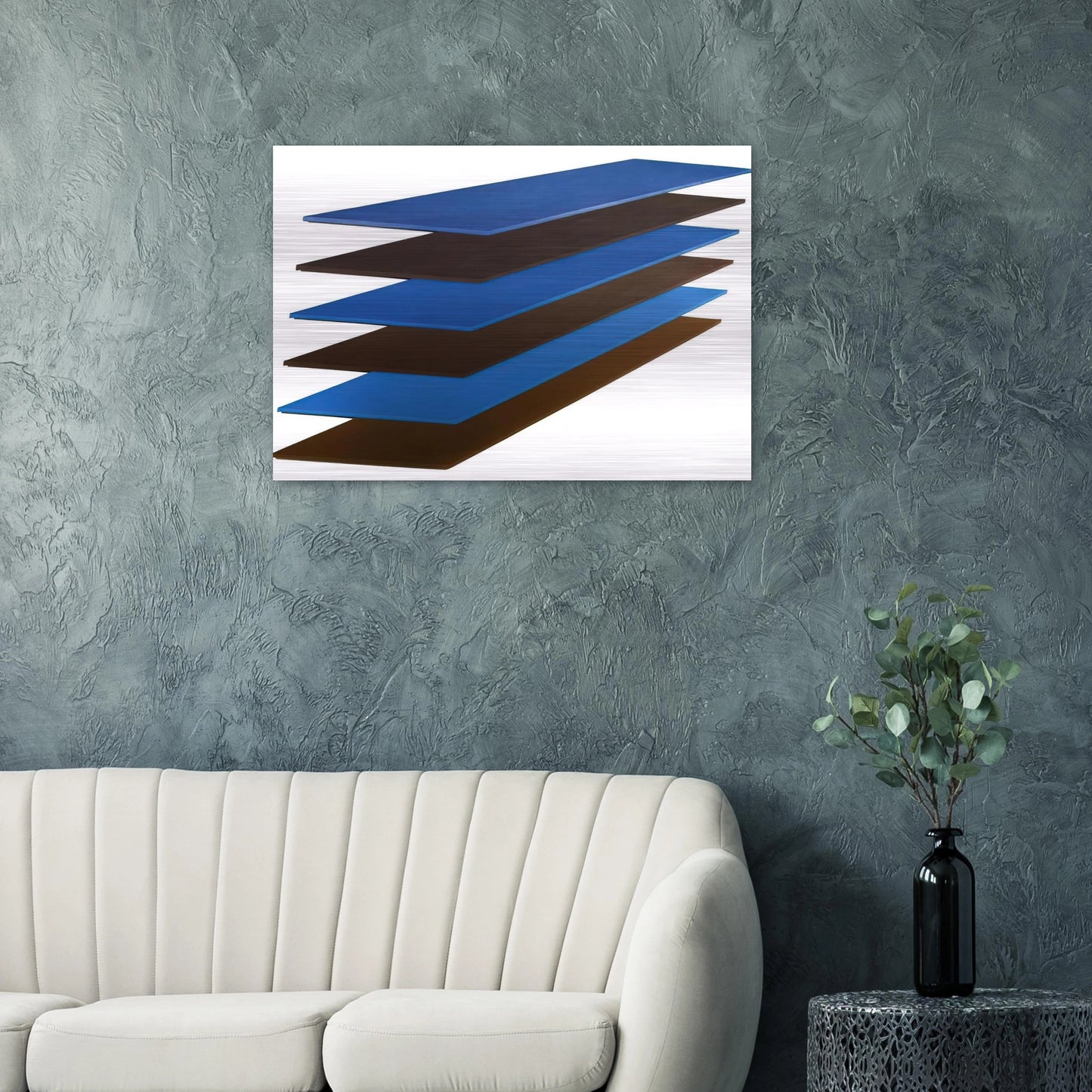 Brown and Blue Plank - 1968 - Thomas Downing Brushed Aluminum Print - 70x100 cm / 28x40 inches | Thomas Downing Aluminum Print | Thomas Downing Prints