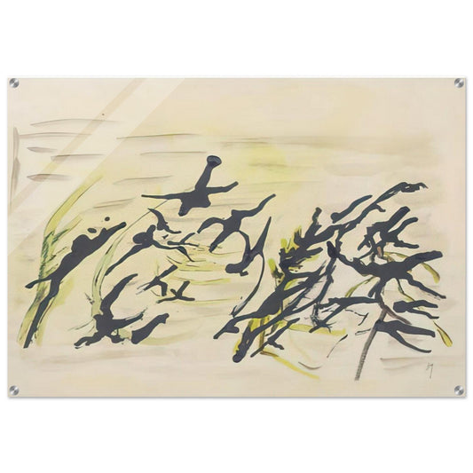 Composition - Surrealism, Tachisme - Henri Michaux Acrylic Print - 70x100 cm / 28x40″ inches