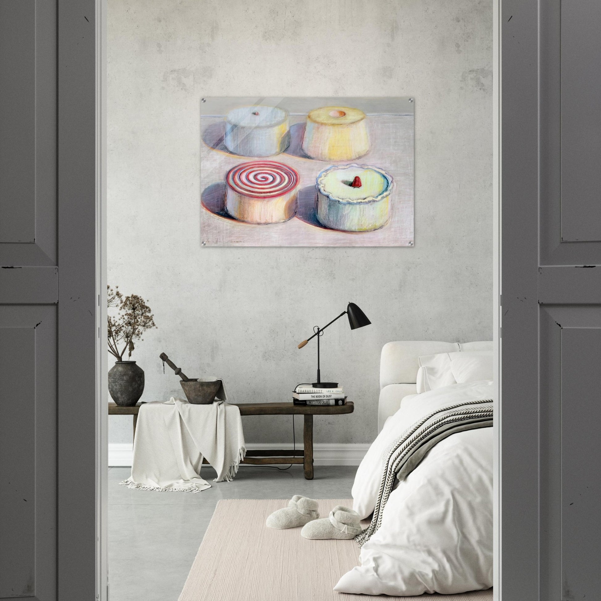 Four Cakes - 1996 - Wayne Thiebaud Acrylic Print - 70x100 cm / 28x40″ inches