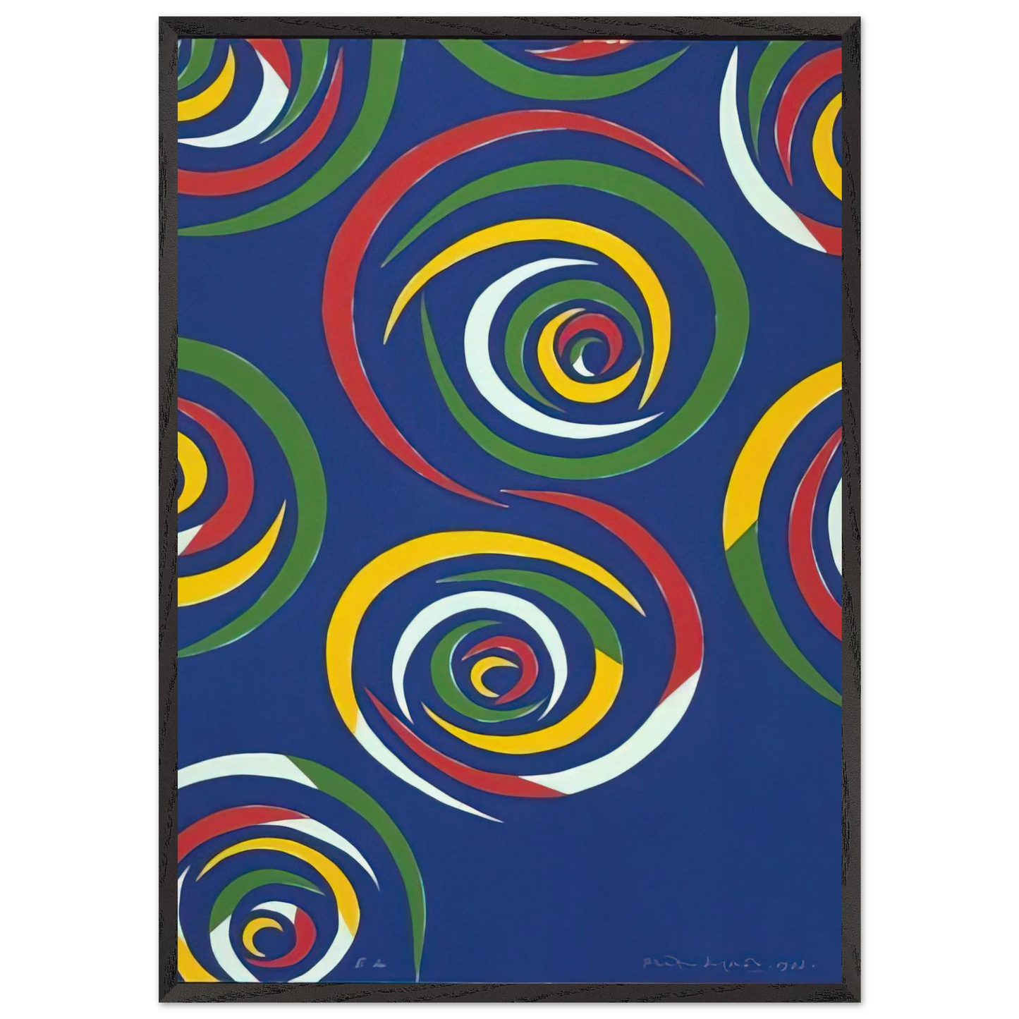 Cercles de Nuit - 1992 - Piero Dorazio 70x100 cm / 28x40 inches Framed Art Print – Black Wooden Frame