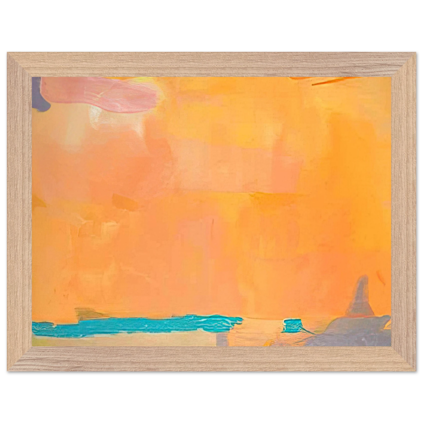 Helen Frankenthaler - Royal Fireworks - 1975 Wall art - 28x43  cm / XL (11x17 inches) - Premium Wooden Framed Poster With Fine Art Paper-canvas - White frame