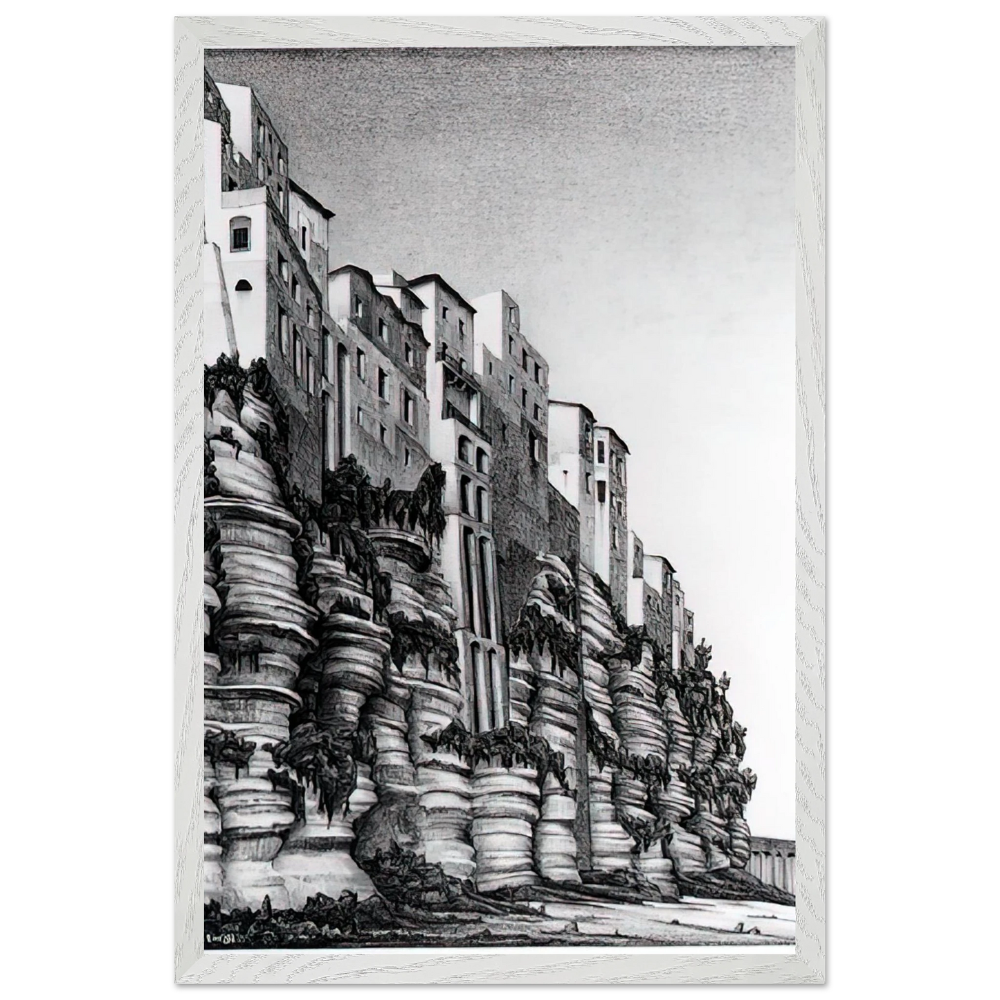 MC Escher - TROPEA CALABRIA Wall art - 70x100 cm / 28x40 inches - Fine Art Poster-canvas - -