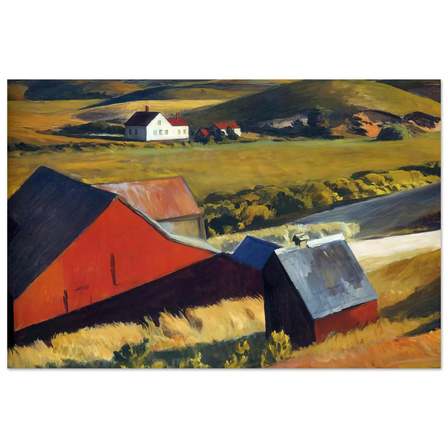 Edward Hopper - Cobbs Barns and Distant Houses Fine Art Poster