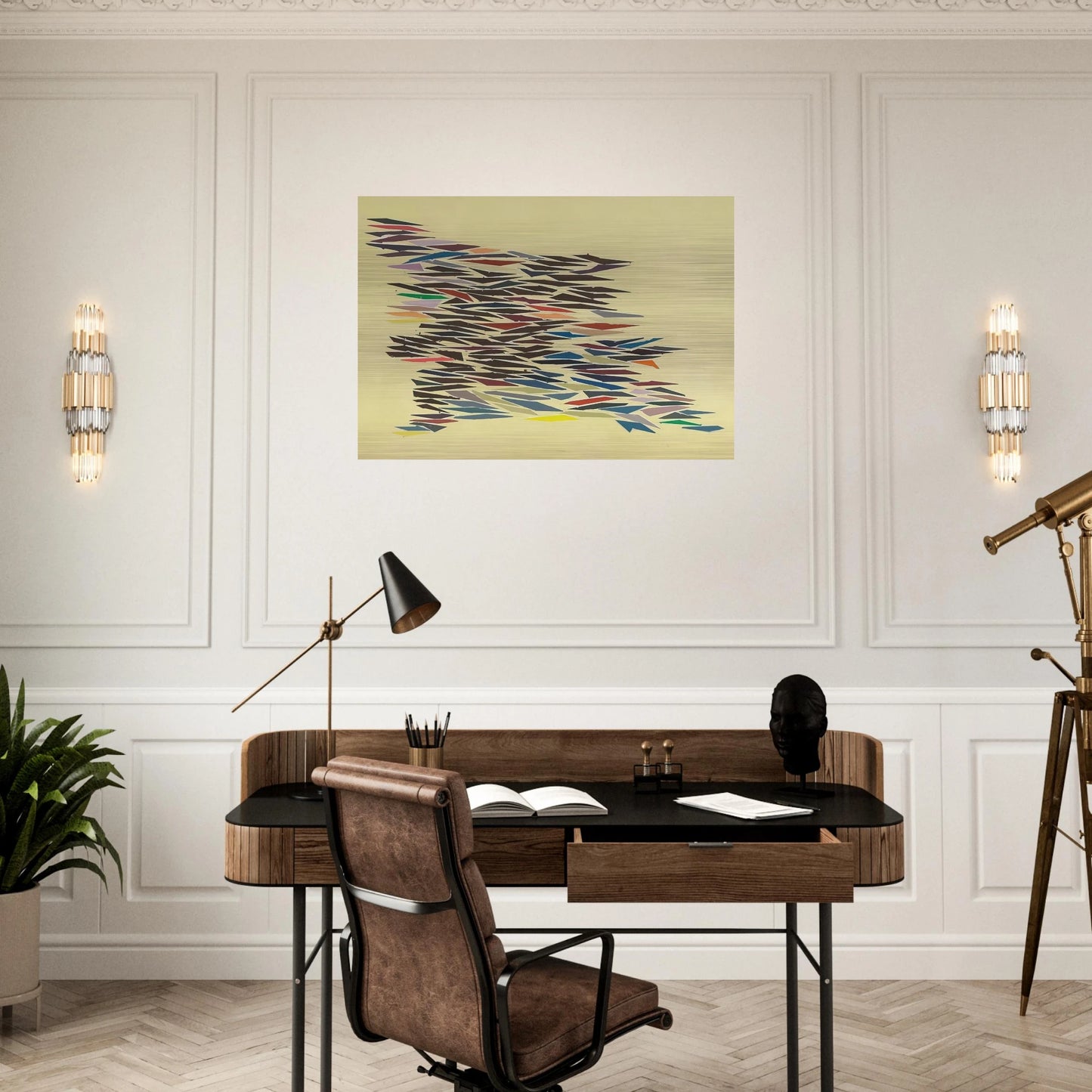 Colors with Yellow - Post-Painterly Abstraction - Robert Goodnough Brushed Aluminum Print - 70x100 cm / 28x40 inches | Robert Goodnough Aluminum Print | Robert Goodnough Prints