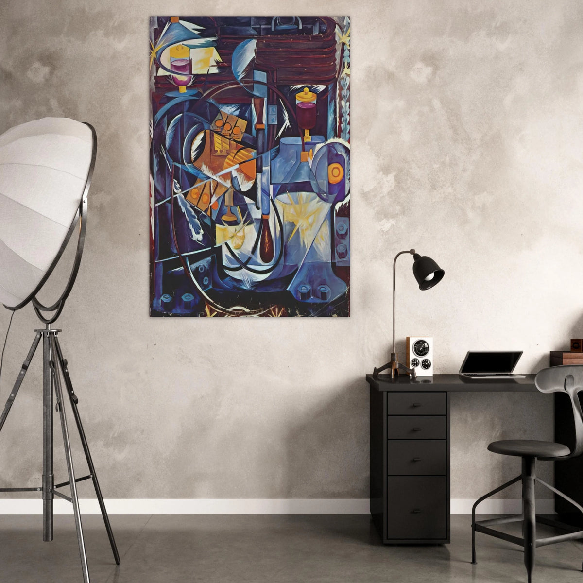 Dynamo machine - 1913 - Natalia Goncharova Art Prints - 100x150 cm / 40x60″ inches | Natalia Goncharova Poster | Natalia Goncharova Prints